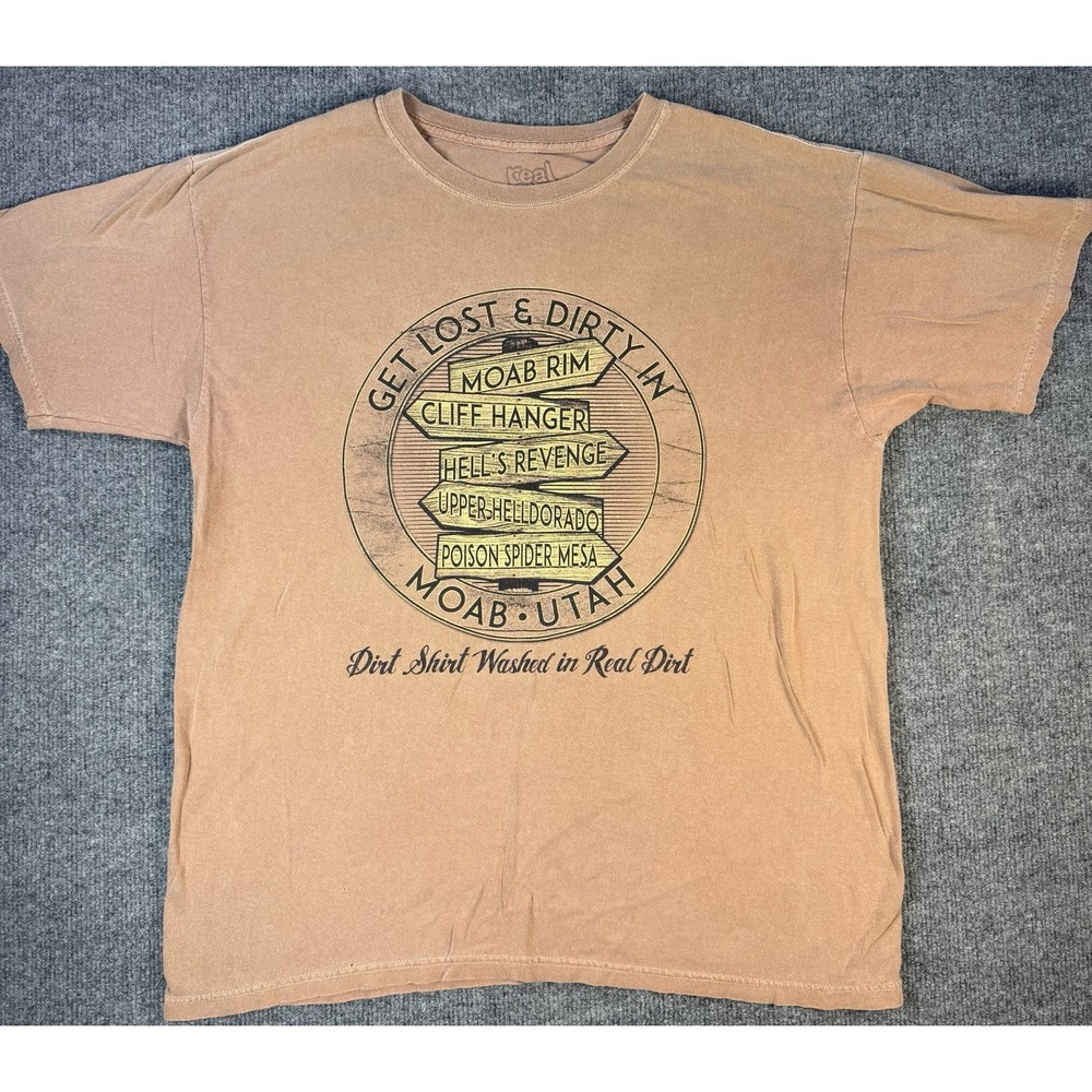 Real Dirt Moab Utah T Shirt Get Lost & Dirty Graphic Y2K Vintage XL